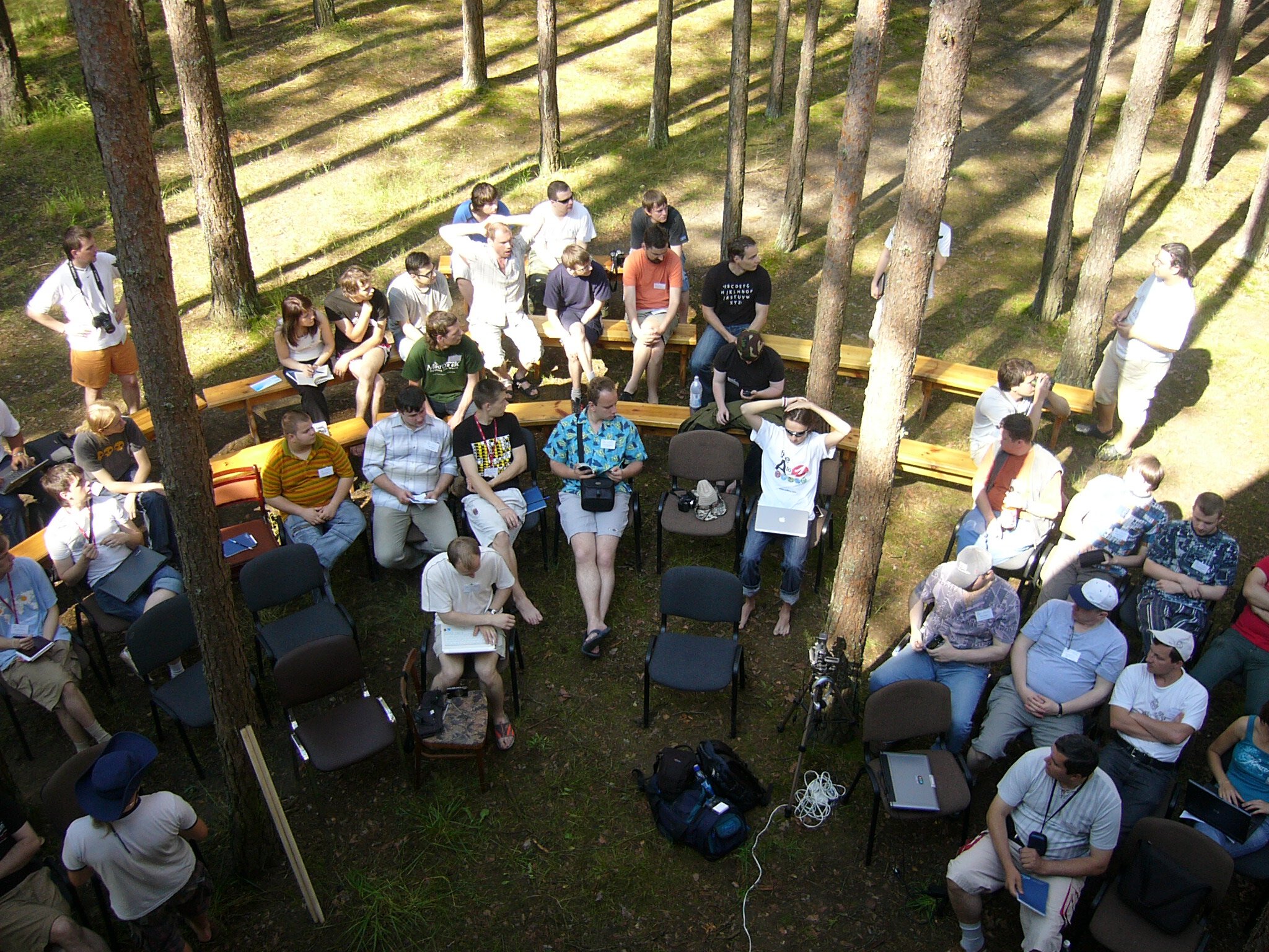 members of LVEE 2009 sitting in the forest