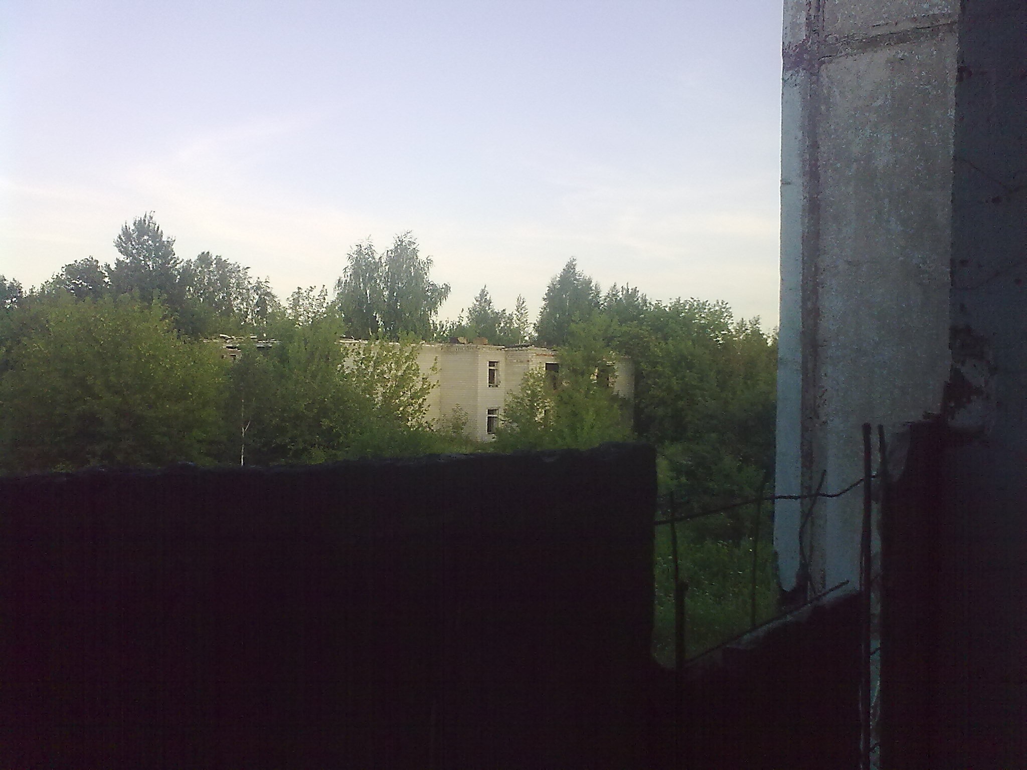 Photo from a balcony in the abandoned building