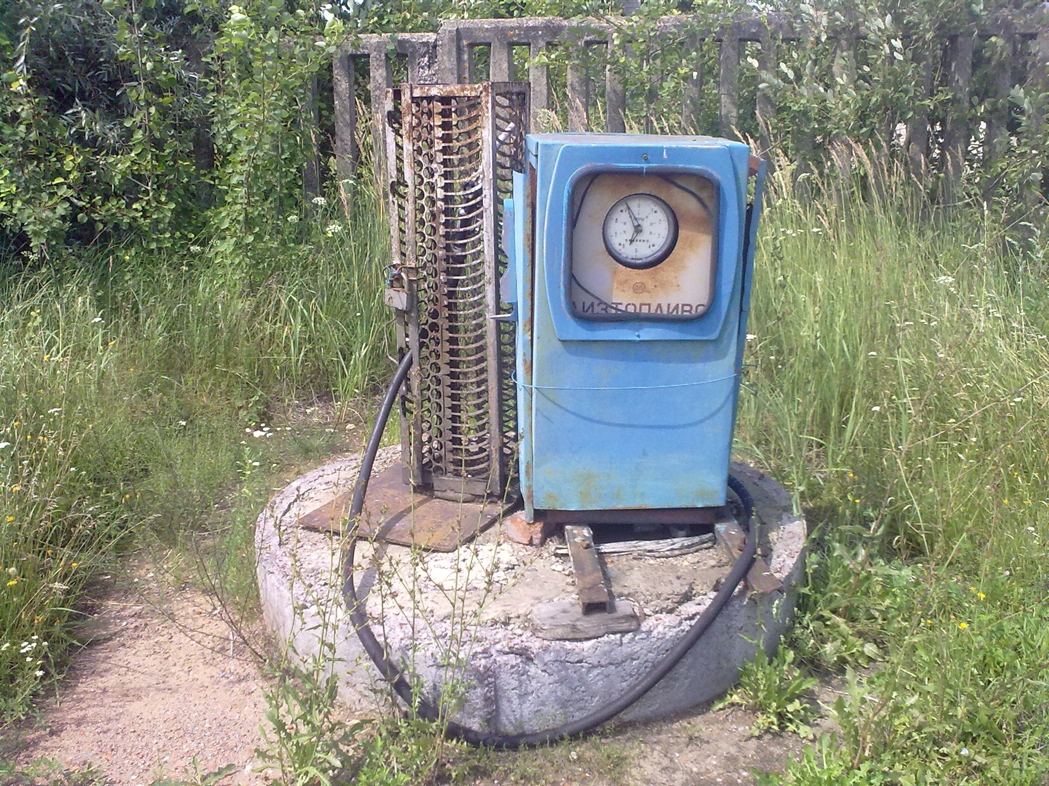 Abandoned gas station with sign 'Diesel'