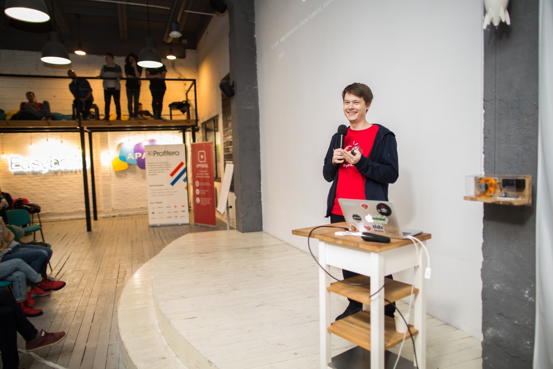 Dima is on stage on Minsk.rb in EventSpace