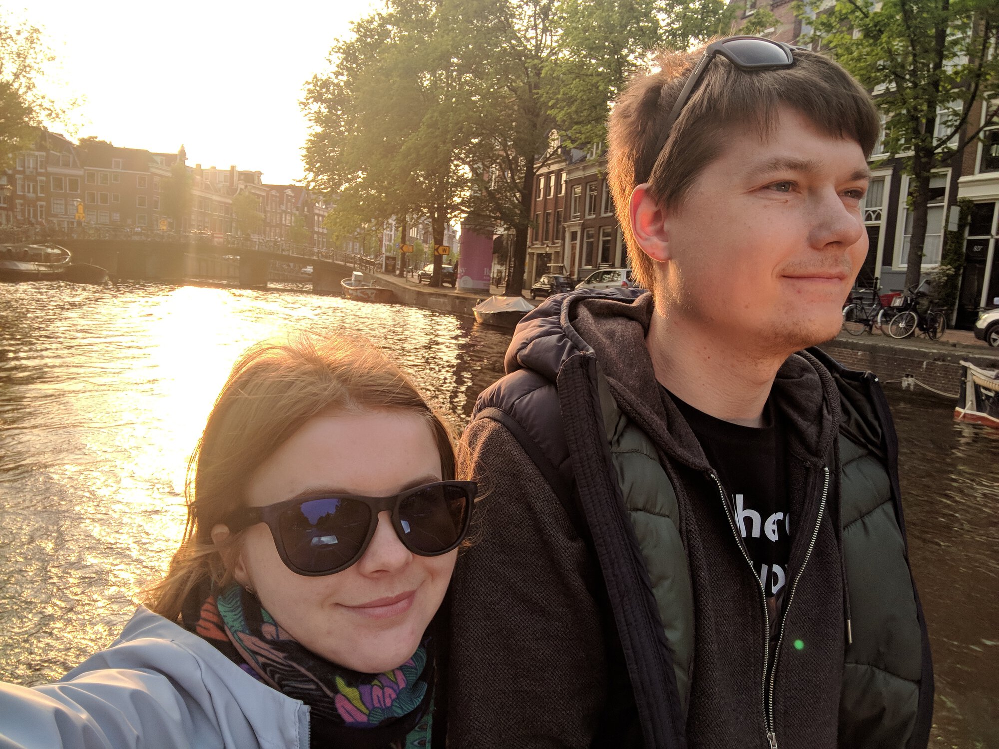 A selfie of Dima and his wife Inna in the boat