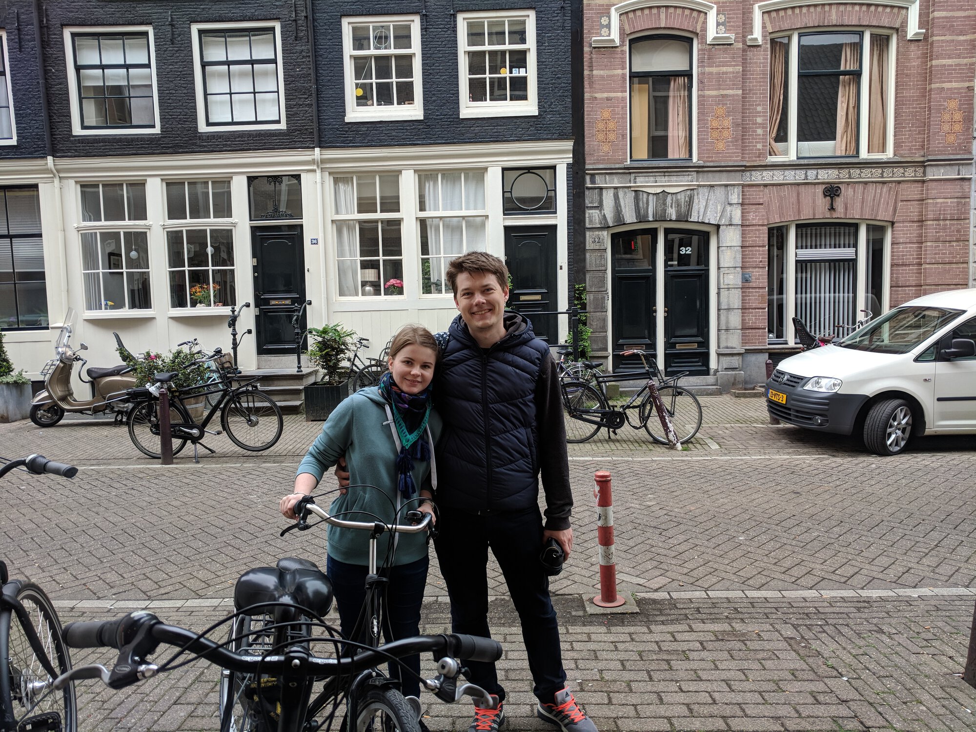 Me and my wife Inna staying near rented bicycles